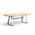 Wooden tabletop dining table with metal frame 180 x 90 x 75cm