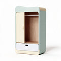Wooden kids storage cabinet with sliding door and drawer light green 80 x 45 x 120cm