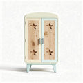 Star cutout wooden cabinet with pastel finish and adjustable shelving 80 x 50 x 100cm