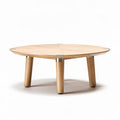 Round wooden coffee table with metal accents 90 x 90 x 40cm