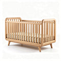 Wooden baby crib with mattress included in gray finish 130 x 70 x 90cm