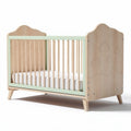 Wooden baby crib with removable mattress and cloud design 120 x 60 x 90cm