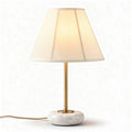 Marble base table lamp with pleated fabric shade in gold finish 25 x 25 x 40cm