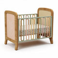 Wooden baby crib with pastel accents size 120 x 60 x 80cm